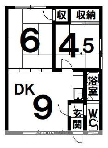 新柏林マンション(2DK/2階)の間取り写真