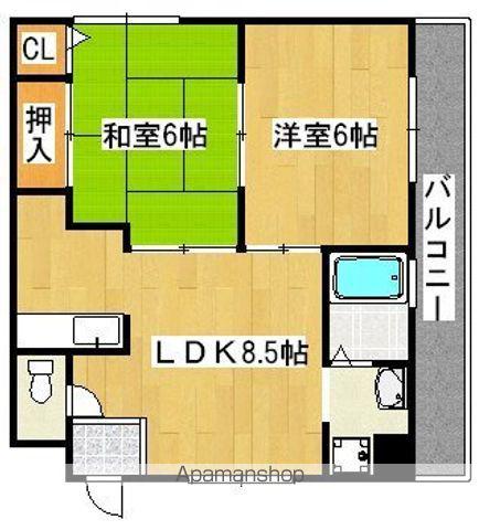 シャトーラフレーズ(2DK/4階)の間取り写真