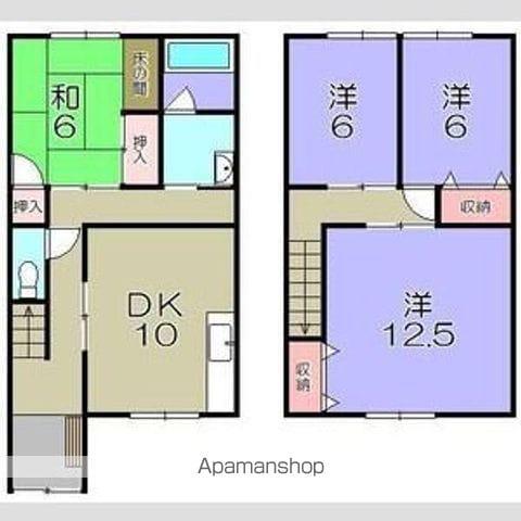 五個荘山本町 連棟貸家(4LDK)の間取り写真