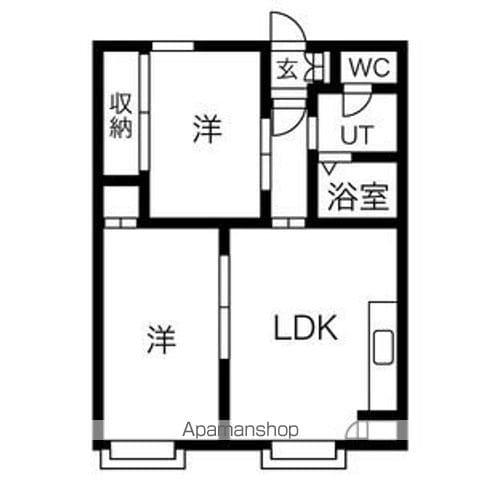 メゾンラトゥール(2LDK/2階)の間取り写真