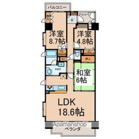 ロータリー春岡601(3LDK/6階)の間取り写真