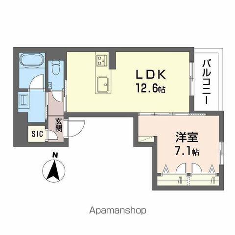 シャーメゾン神領駅前(1LDK/2階)の間取り写真