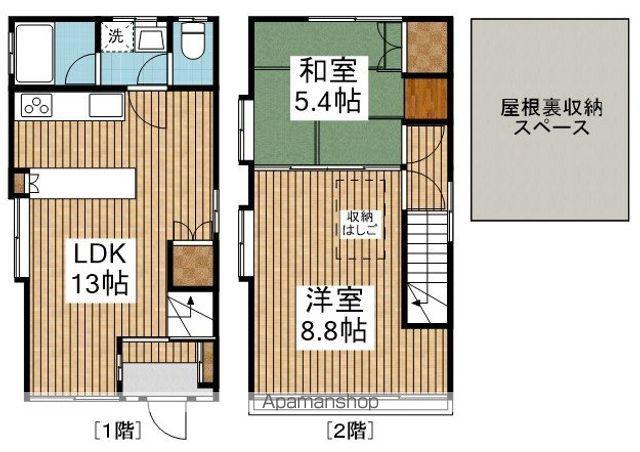 上越新幹線 新潟駅 徒歩21分 2階建 築44年(2LDK)の間取り写真