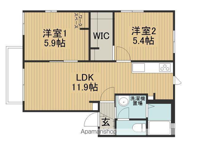 ブルーヒルAB棟(2LDK/2階)の間取り写真