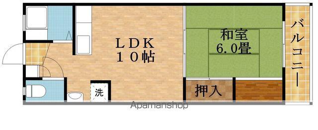 カインドビル(1LDK/3階)の間取り写真