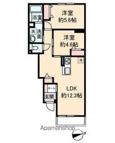 ROSE COURT C(2LDK/1階)の間取り写真