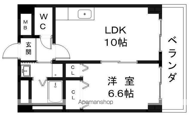 ロイヤルステージ(1LDK/4階)の間取り写真