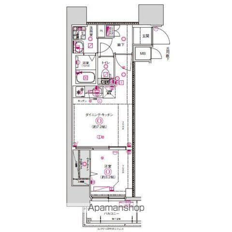 CREST TAPP東別院(1DK/7階)の間取り写真