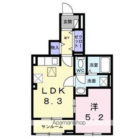アールズハイムⅡ(1LDK/1階)の間取り写真