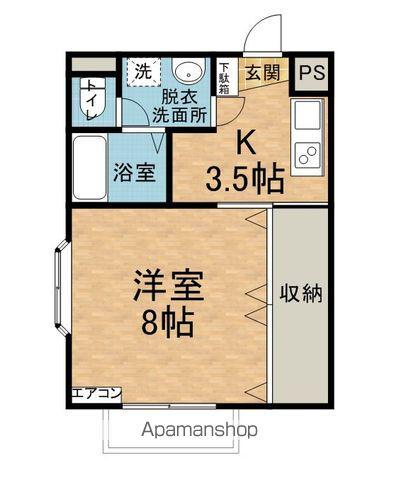 ワンルームはれやか(1K/3階)の間取り写真