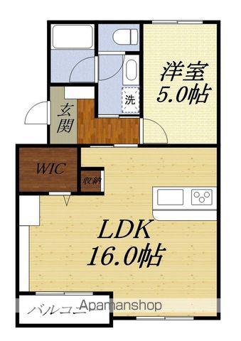 ノンパレイユ笠井(1LDK/2階)の間取り写真