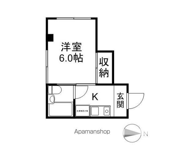 フルハウス(1K/4階)の間取り写真
