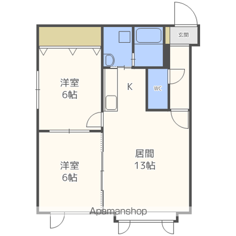 四季彩館(2LDK/3階)の間取り写真