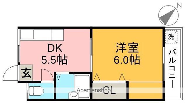 ハウス朝日Ⅱ(1DK/1階)の間取り写真