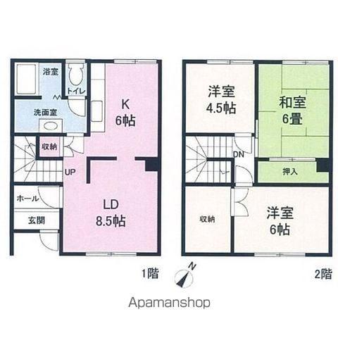 函館本線 高砂駅(北海道) 徒歩13分 2階建 築50年(3LDK)の間取り写真