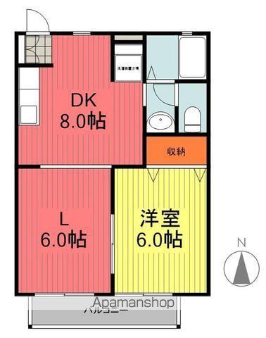 レインボーハイツ(1LDK/1階)の間取り写真