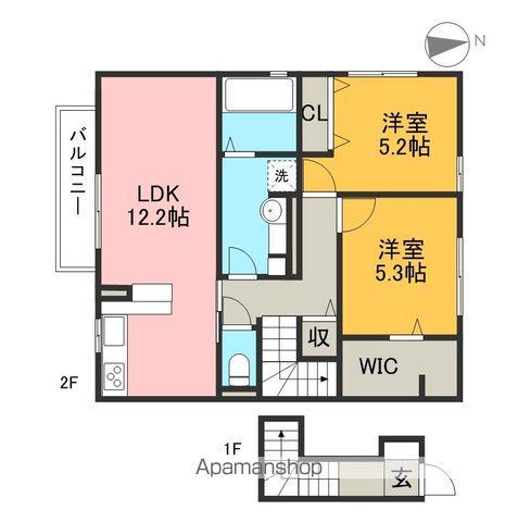 ラフィーネⅡ(2LDK/2階)の間取り写真