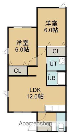 北海道函館市 1階建 築11年(2LDK)の間取り写真