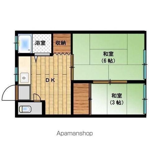 大谷荘(2DK/2階)の間取り写真