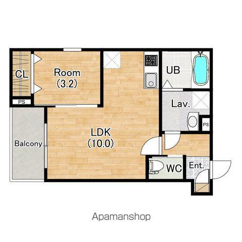 ジーメゾン北名古屋徳重ミソーレ(1LDK/1階)の間取り写真