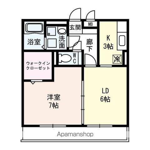 セジュールイマチ(1LDK/2階)の間取り写真