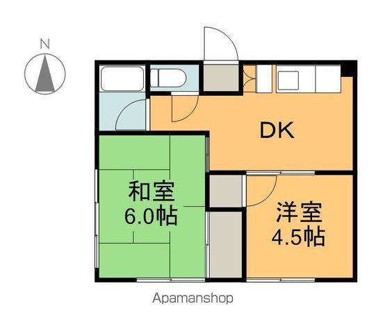 宝ハイツ(2DK/2階)の間取り写真