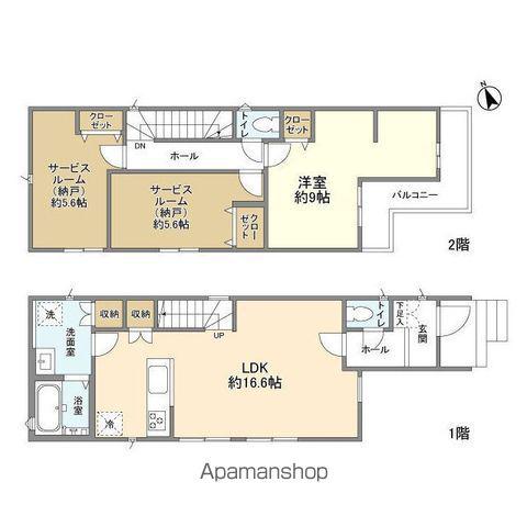 つくばエクスプレス 流山おおたかの森駅 徒歩18分 2階建 築2年(1SLDK)の間取り写真