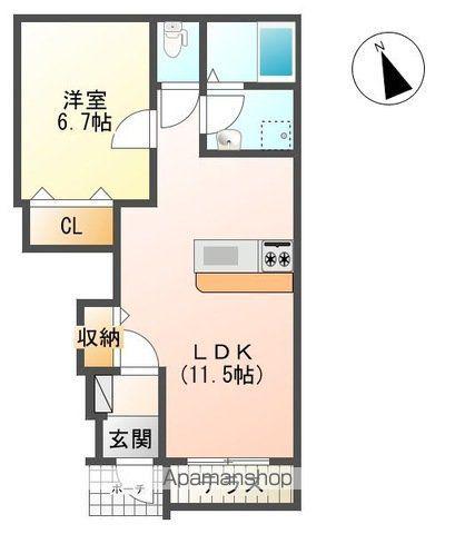 ケーニヒスクローネ(1LDK/1階)の間取り写真