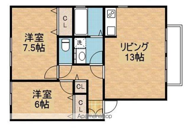 セヴェルSETA2(2LDK/2階)の間取り写真