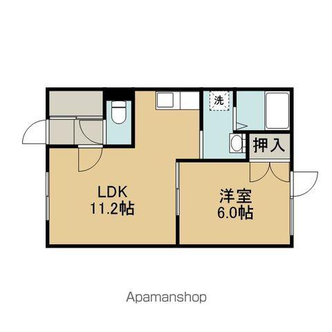 ロイヤルハイム末広A(1LDK/1階)の間取り写真
