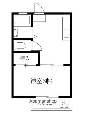 高畑マンション(1K/3階)の間取り写真