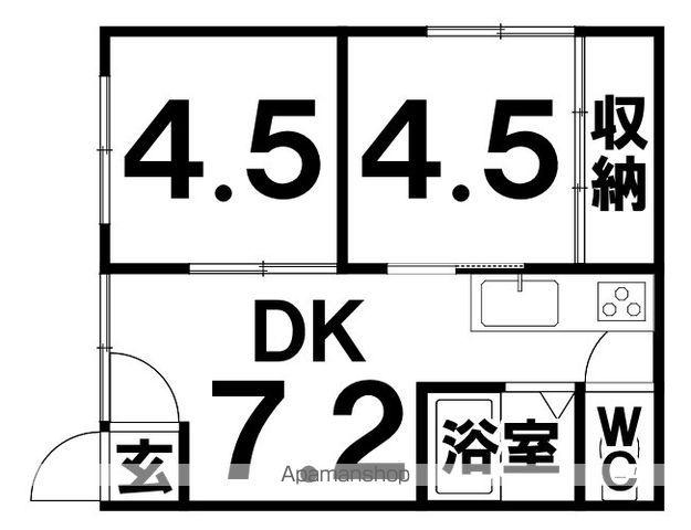 及川マンション(2DK/1階)の間取り写真