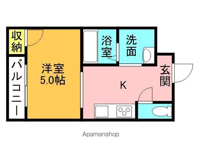 佐野サンパーク(1K/1階)の間取り写真