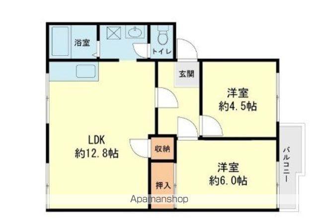 アネックス那珂川(2LDK/2階)の間取り写真