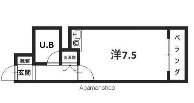 ライオンズマンション西霞町第2(ワンルーム/5階)の間取り写真