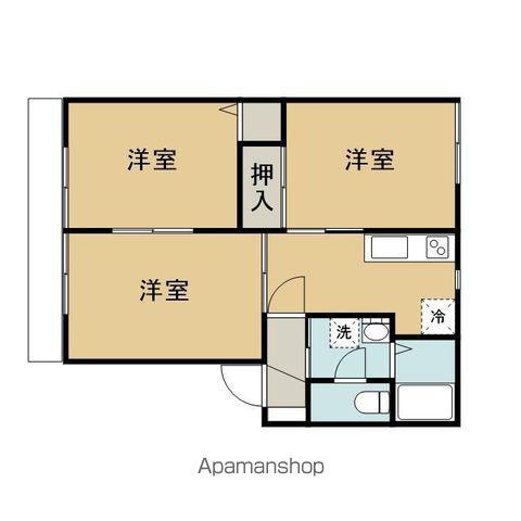 プラドC(3DK/2階)の間取り写真