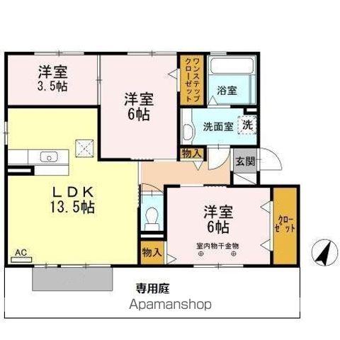 アーク小野(3LDK/1階)の間取り写真