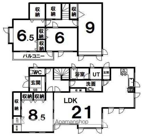 根室本線 釧路駅 徒歩29分 2階建 築36年(4LDK)の間取り写真