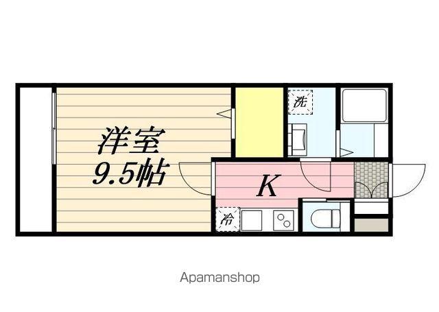 ルージェ前原(1K/1階)の間取り写真