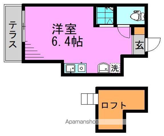 中央本線 高円寺駅 徒歩3分 2階建 築8年(ワンルーム/1階)の間取り写真