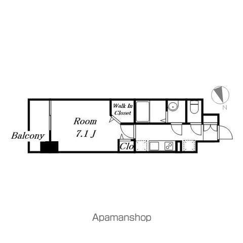 パルティール八田(1K/8階)の間取り写真