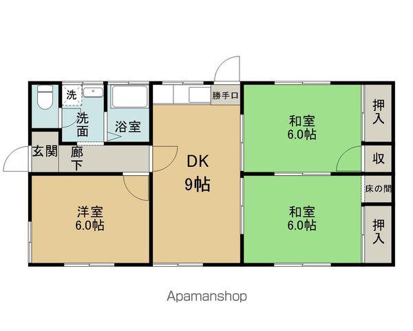 篠ノ井線 篠ノ井駅 徒歩12分 1階建 築37年(3DK)の間取り写真