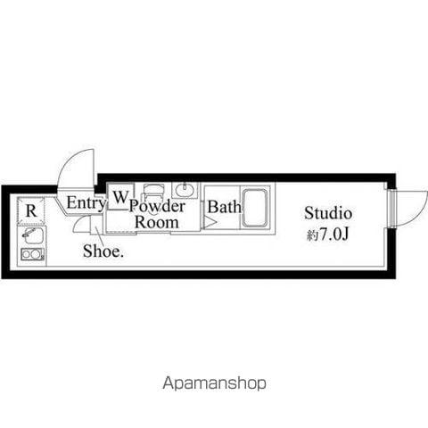 ファーヴァル代々木上原(ワンルーム/4階)の間取り写真