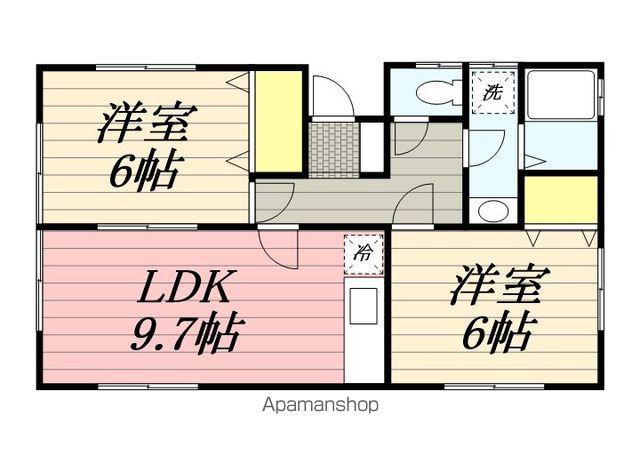 遠州鉄道 新浜松駅 徒歩61分 1階建 築23年(2DK)の間取り写真