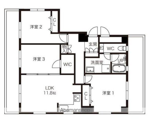 パルムアベニュー新高円寺(3LDK/4階)の間取り写真