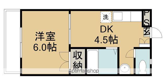 ヴィラコートピジョン(1DK/2階)の間取り写真