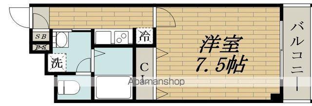 アンプルールフェールドミール(1K/3階)の間取り写真