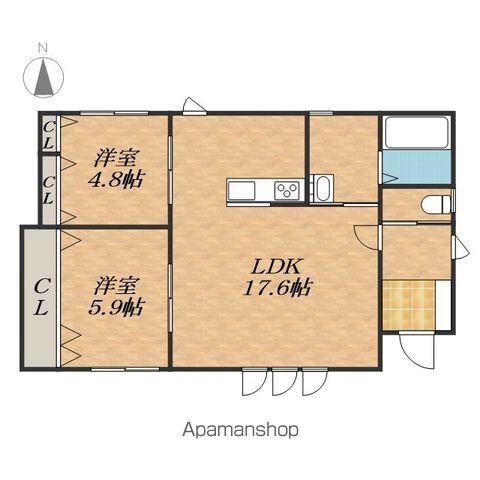 ミヒャン2戸貸家(2LDK)の間取り写真