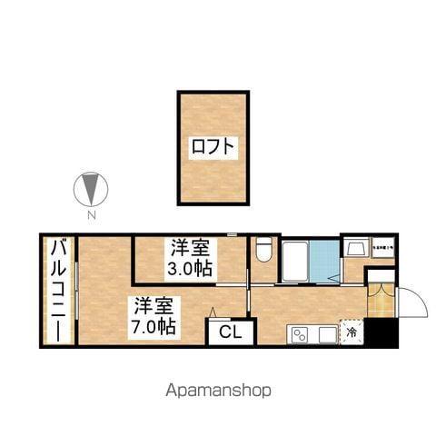 FLAT御器所(1LDK/3階)の間取り写真
