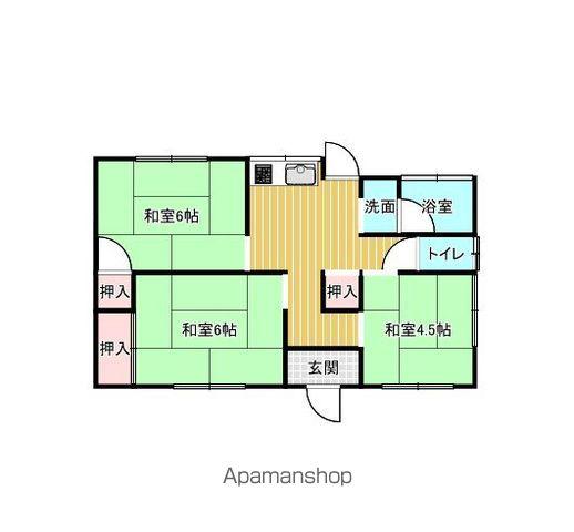 福岡市七隈線 橋本駅(福岡) 徒歩20分 1階建 築43年(3DK)の間取り写真